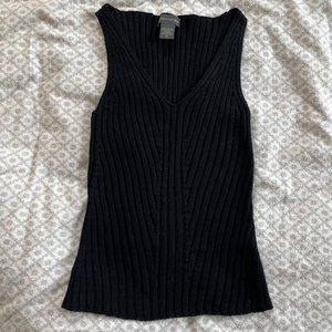100% Cotton Black Knit Tank Top
